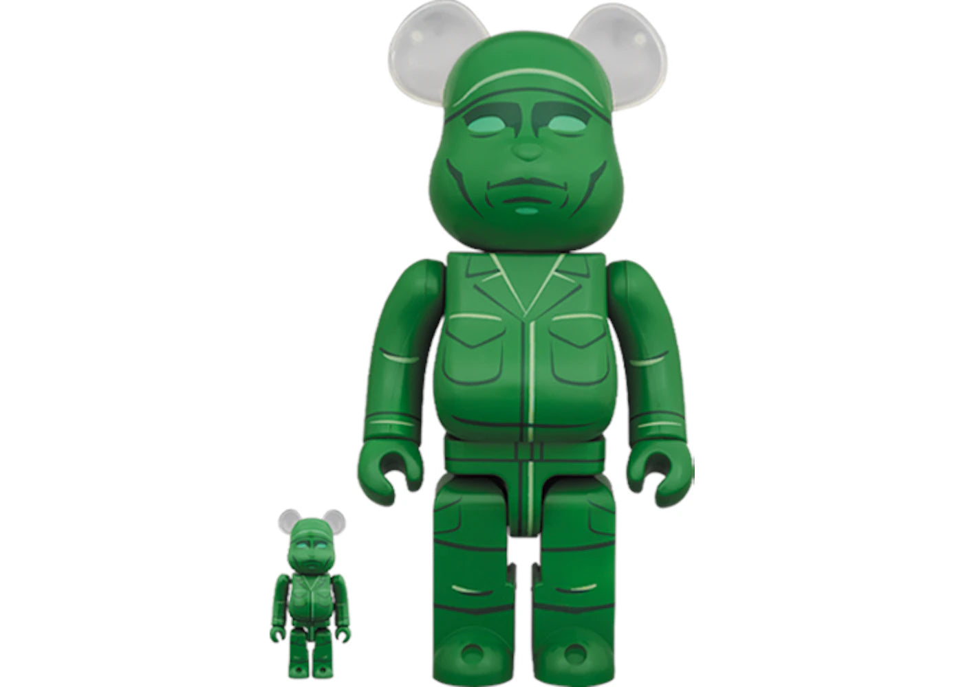 Bearbrick ARMY MEN 100% & 400% Set-Green