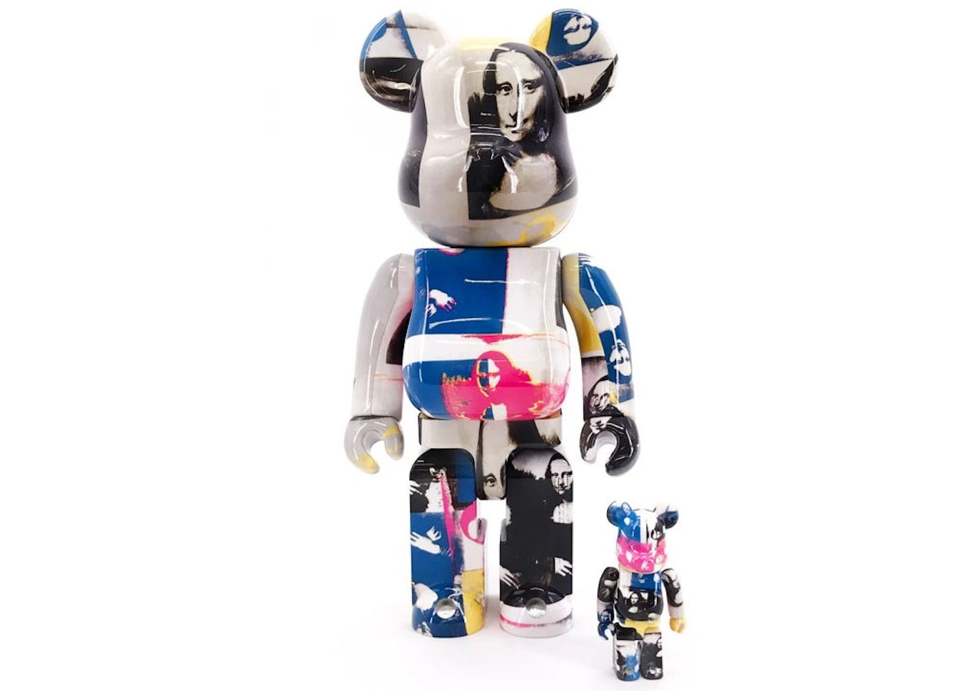 Bearbrick Andy Warhol Double Mona Lisa 100% & 400% Set-Multicolor