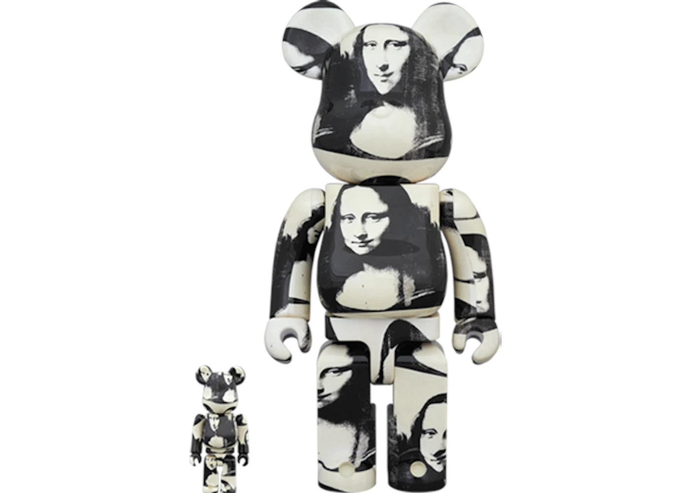 Bearbrick Andy Warhol "Double Mona Lisa" 100% & 400% Set-White/Black