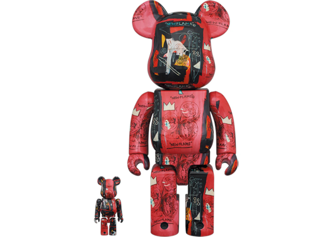 Bearbrick Andy Warhol x JEAN-MICHEL BASQUIAT #1 100% & 400% Set-