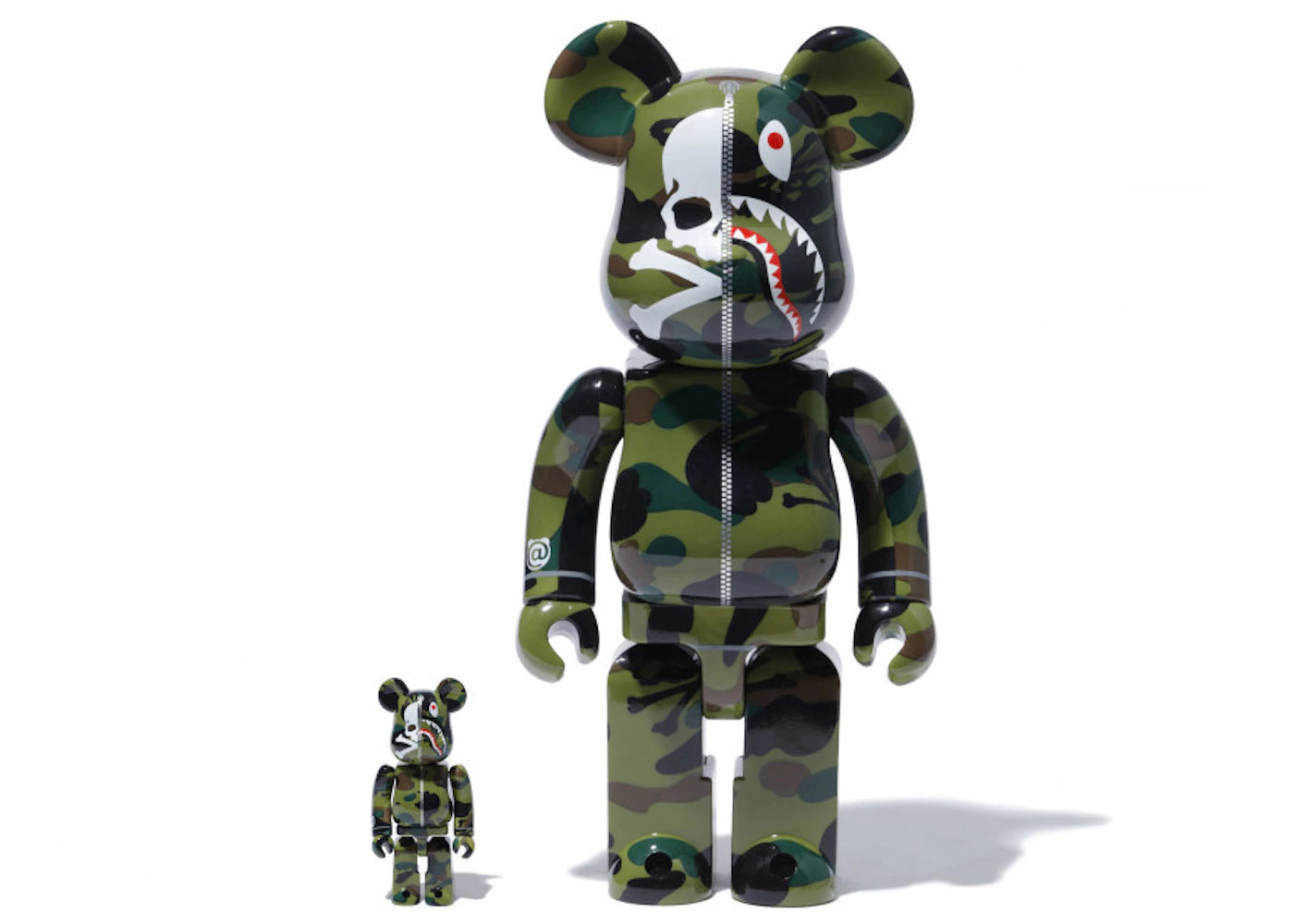 Bearbrick BAPE x Mastermind Set 100% &amp; 400% - Camouflage vert