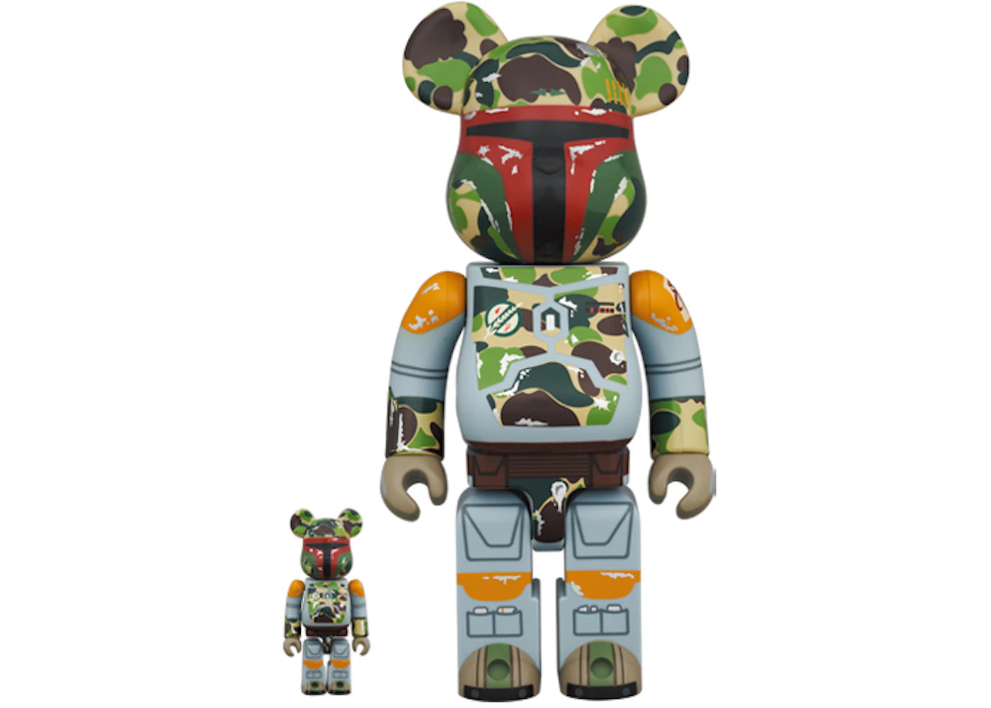 Coffret Bearbrick BAPE x STAR WARS BOBA FETT 100% et 400%