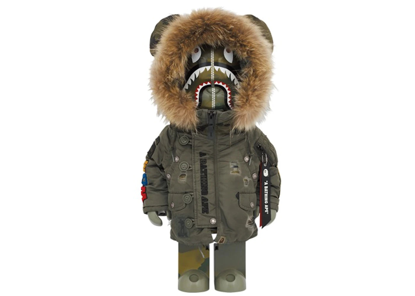 Bearbrick Bape (R) x Alpha Camo Shark 2023 1000%-