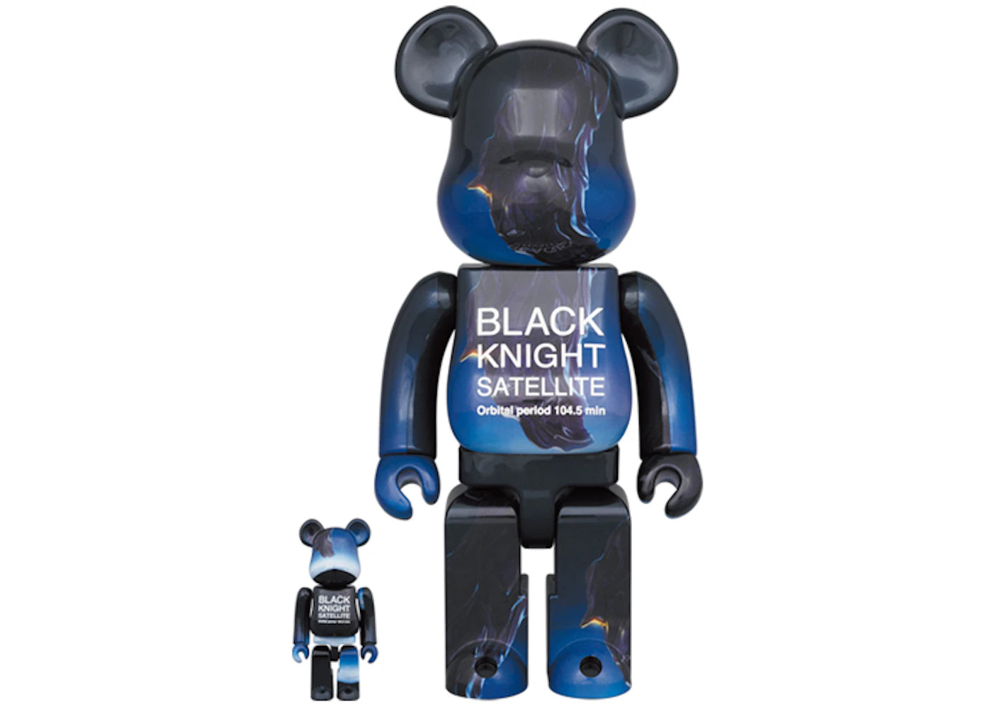 Bearbrick Black Knight Satellite 100% & 400% Set-Blue