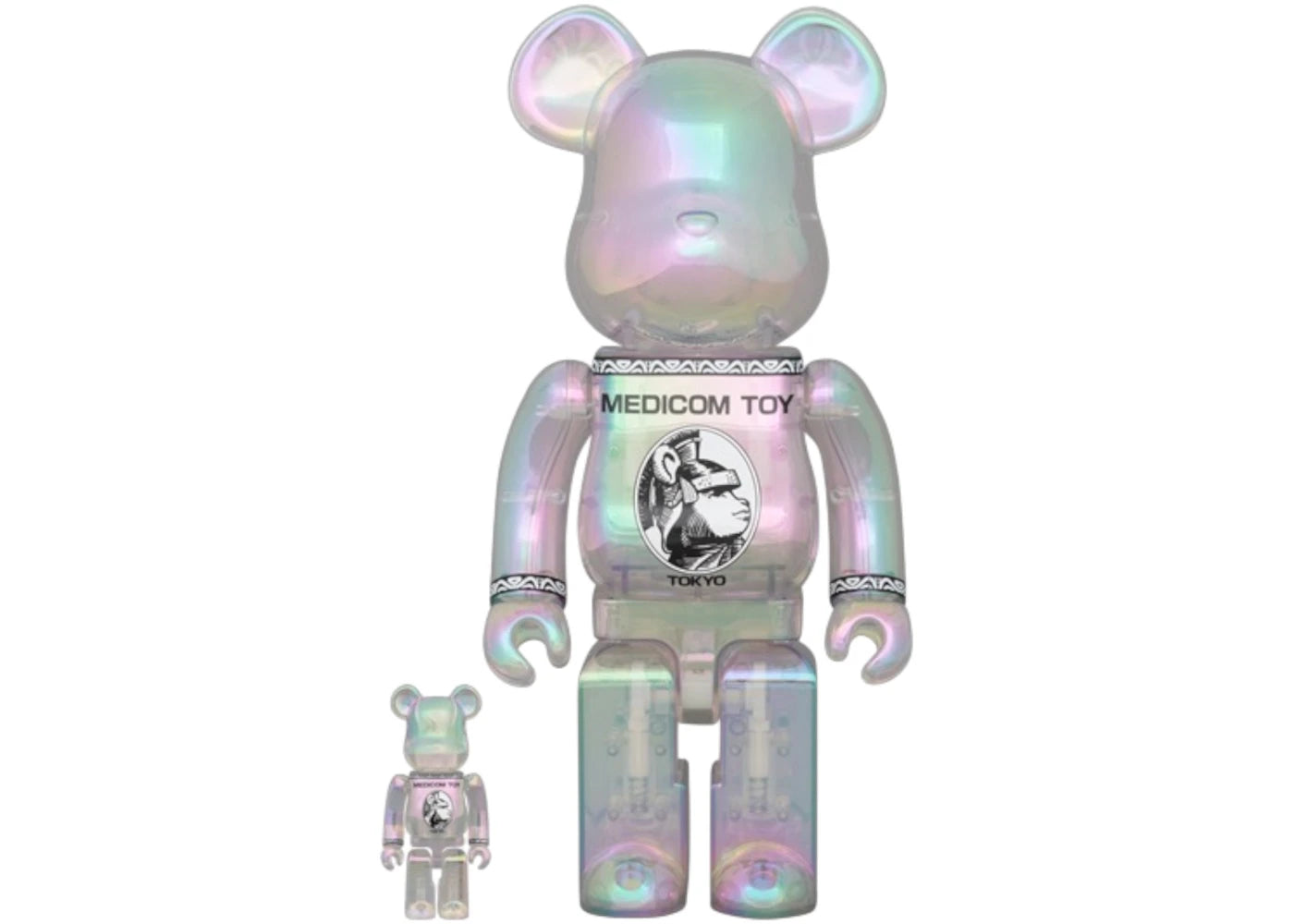 Bearbrick Centurion 100% &amp; 400% Set-Clear Chrome