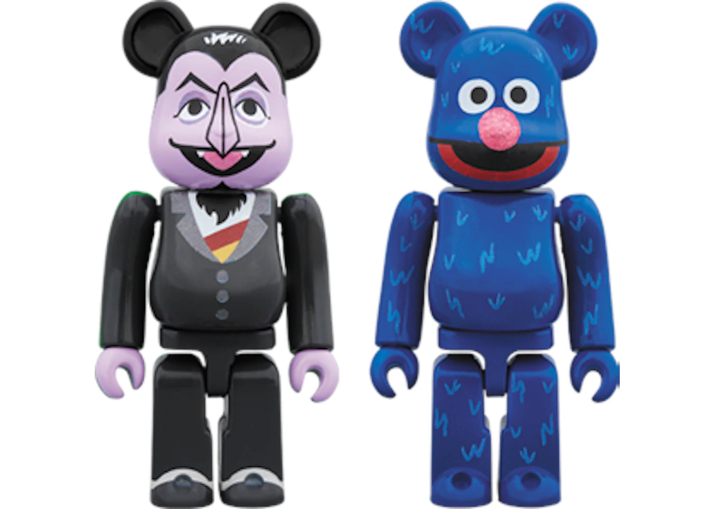 Bearbrick Count Von Count & Grover 2 Pack 100%-Multi