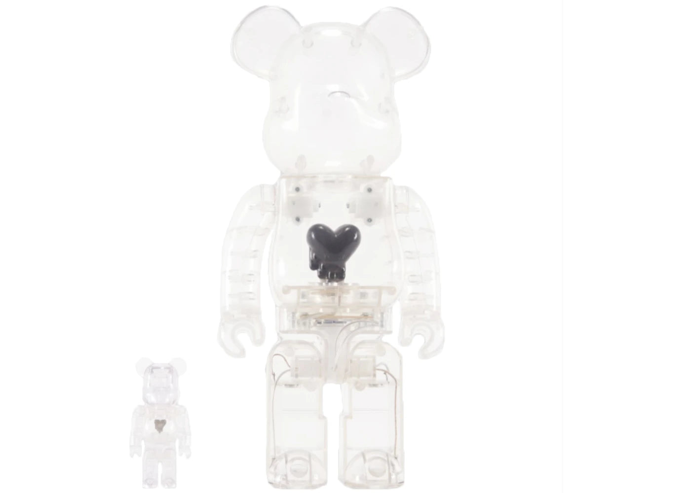 Bearbrick Emotionally Unavailable Heart 100% & 400% Set-Black