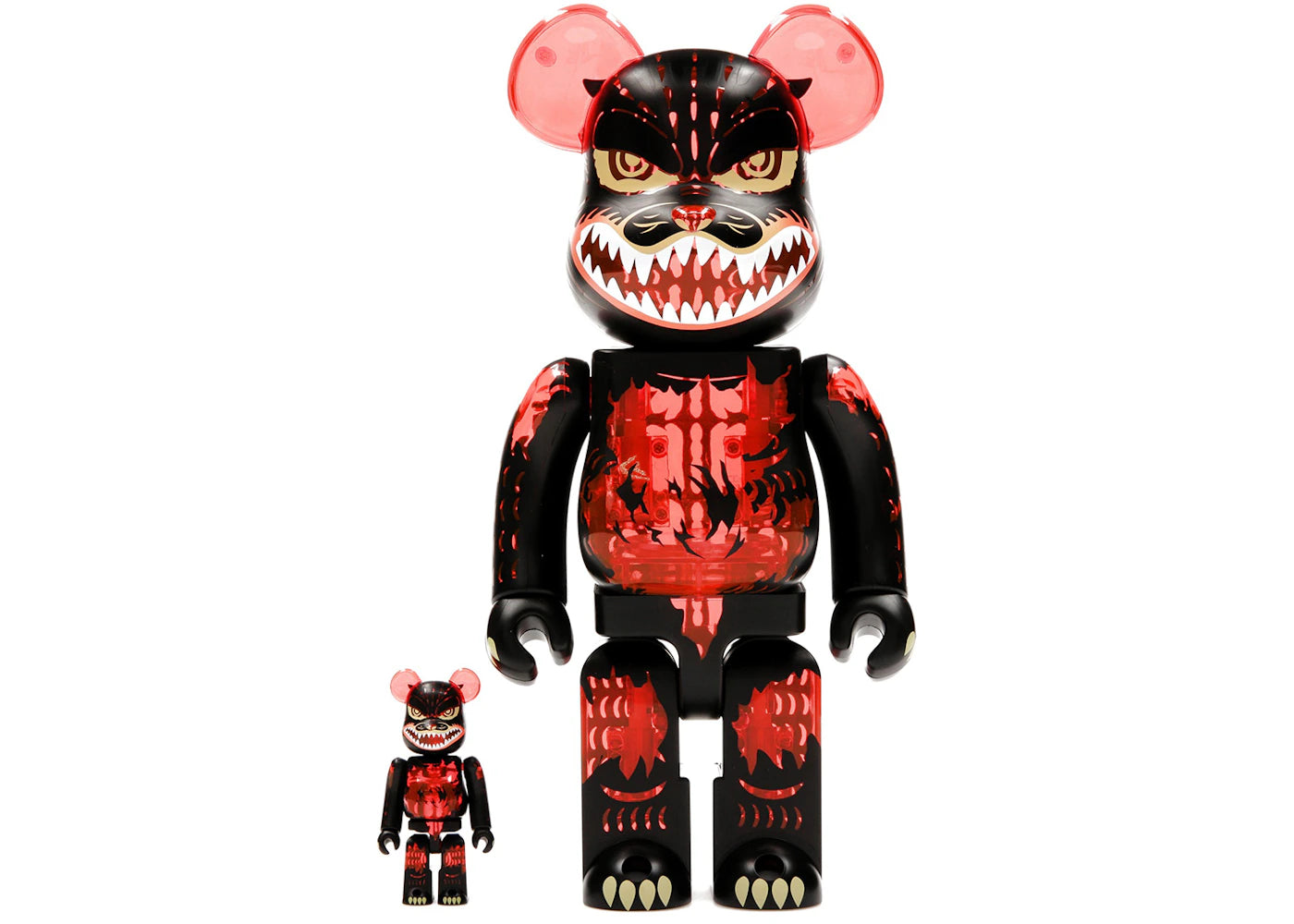 Bearbrick Godzilla VS Destoroyah version Godzilla (Meltdown) 100% & 400% Set-Clear Orange Ver.