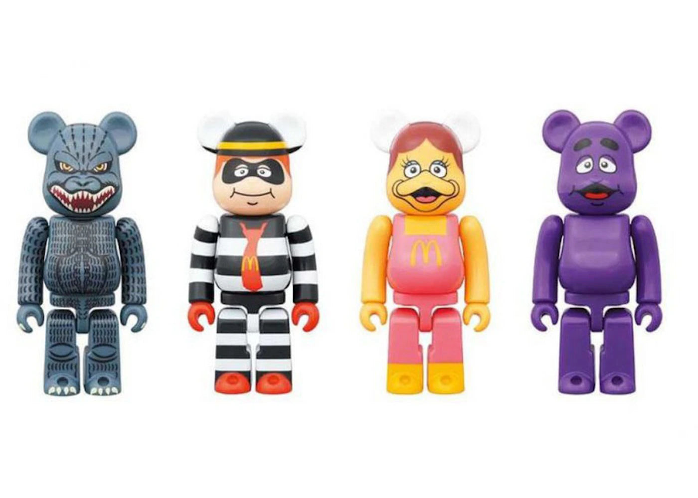 Bearbrick Godzilla vs McDonalds 150% Set of 4-