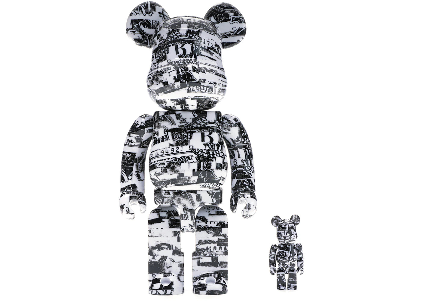 Bearbrick Kosuke Kawamura 100% & 400% Set-White/Black