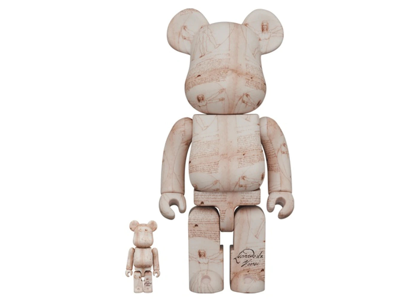 Bearbrick Leonardo da Vinci (Vitruvian Man) 100% & 400% Set-