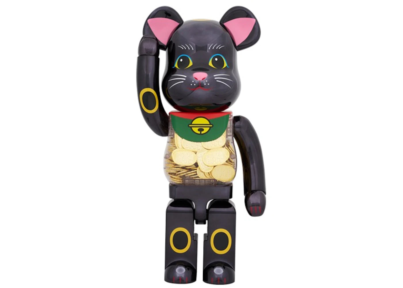 Bearbrick Lucky Cat Oval Ten Million Ryo Black Plated 1000%-