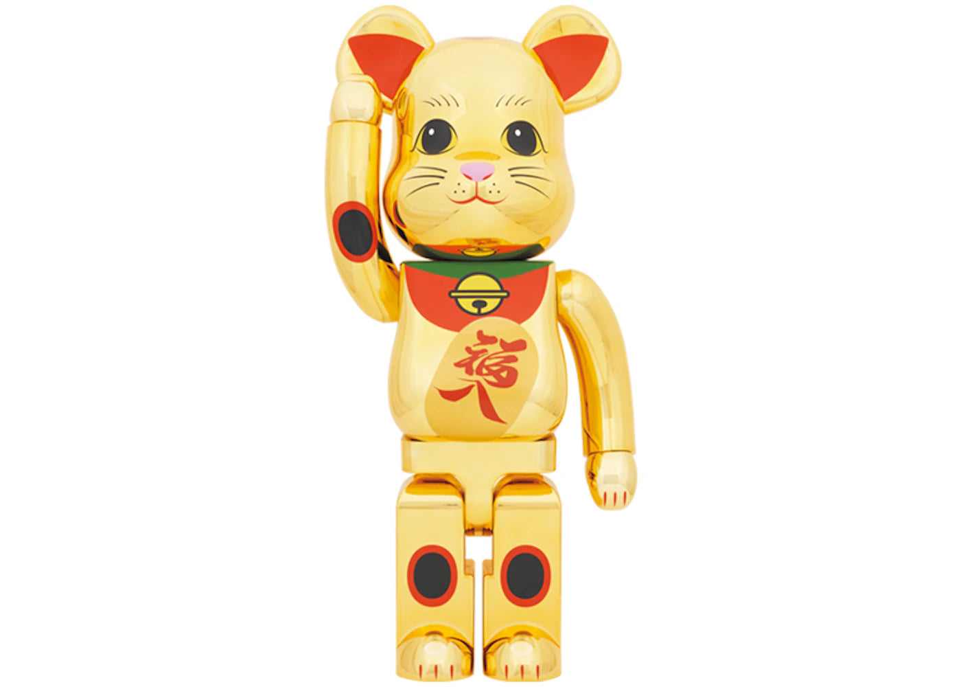 Bearbrick Maneki Neko Fukuiri 1000%-Gold Plated
