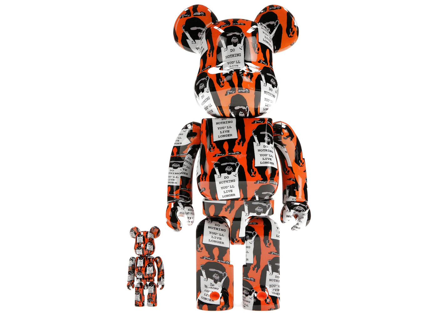 Bearbrick Monkey Sign 100% & 400% Set-Orange