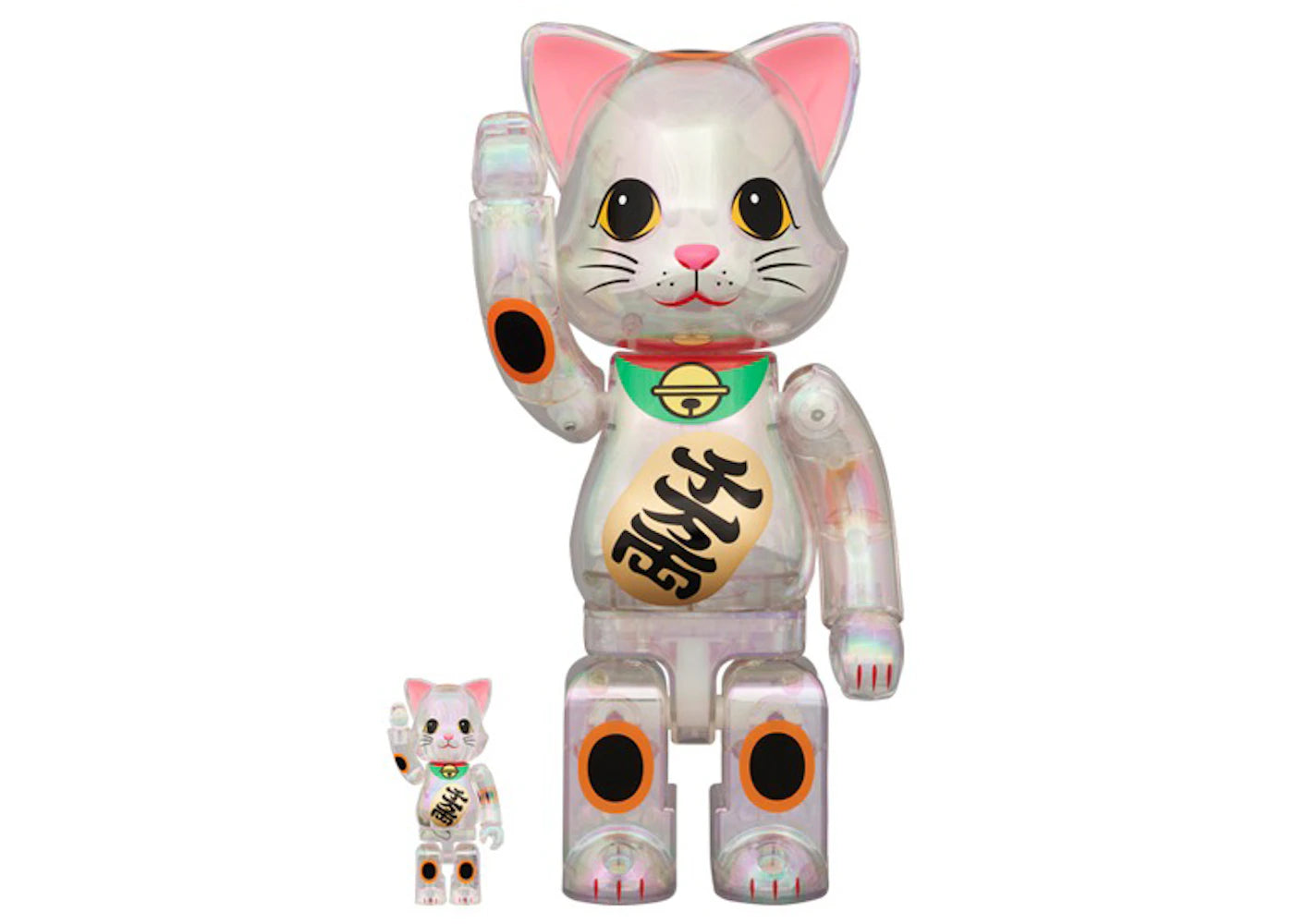 Bearbrick NY@BRICK Maneki Neko Ten Man Ryo 100% & 400% Set-Transparent