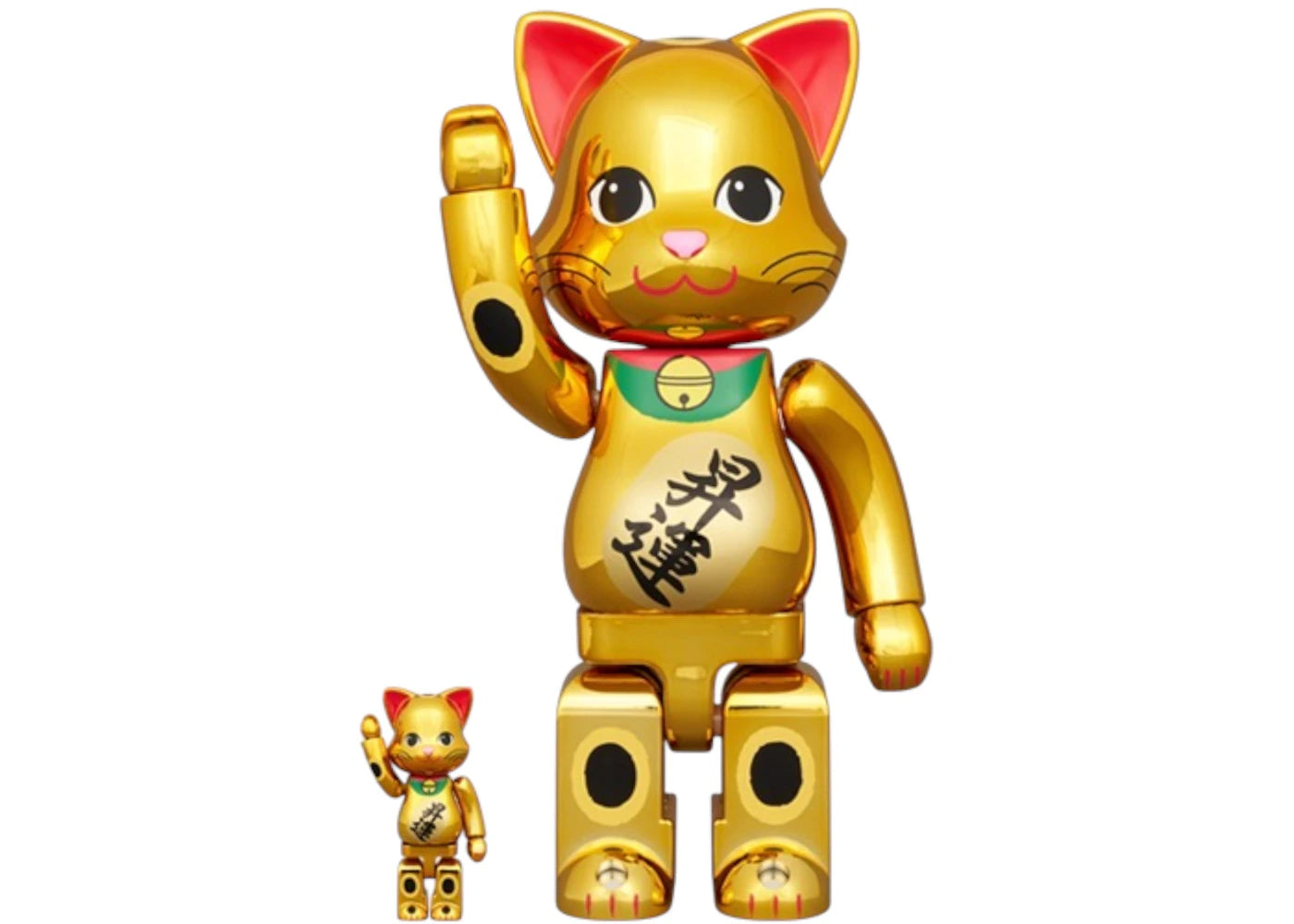 Bearbrick Nyabrick Lucky Cat Rising Fortune Gold Plated 100% & 400% Set-