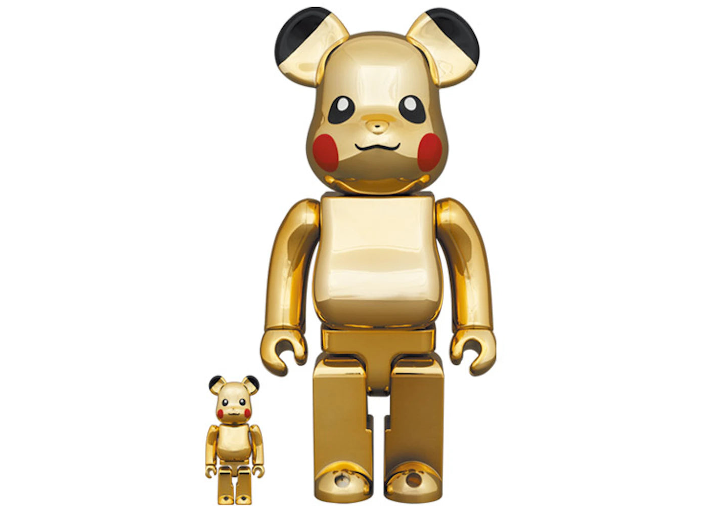 Bearbrick Pikachu 100% & 400% Set-Gold Chrome Ver.