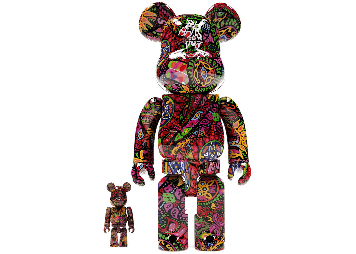 Set Bearbrick Paisley psichedelico 100% e 400%.