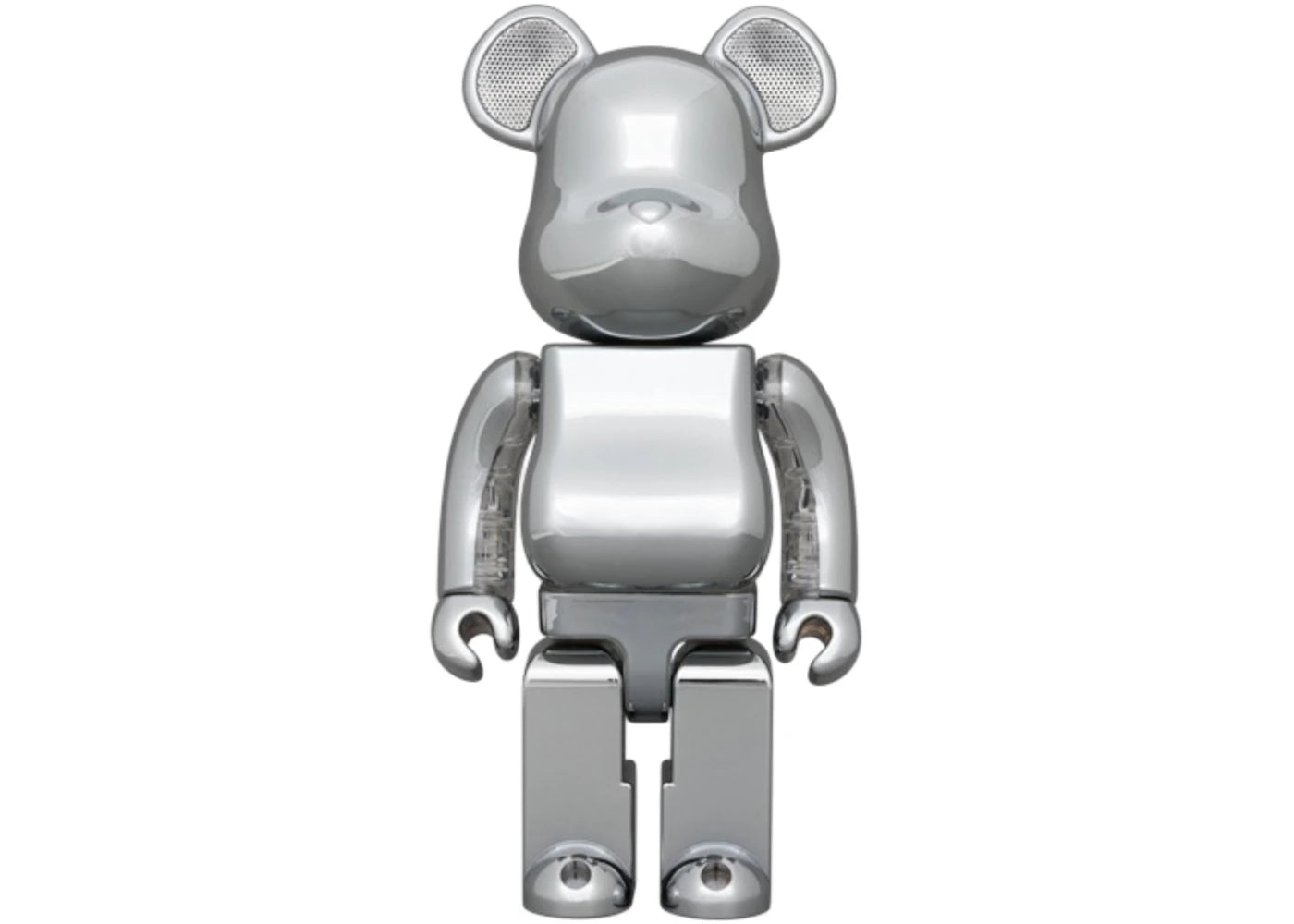 Bearbrick Rinaro Audio Chrome Portable Bluetooth Speaker 400% Silver