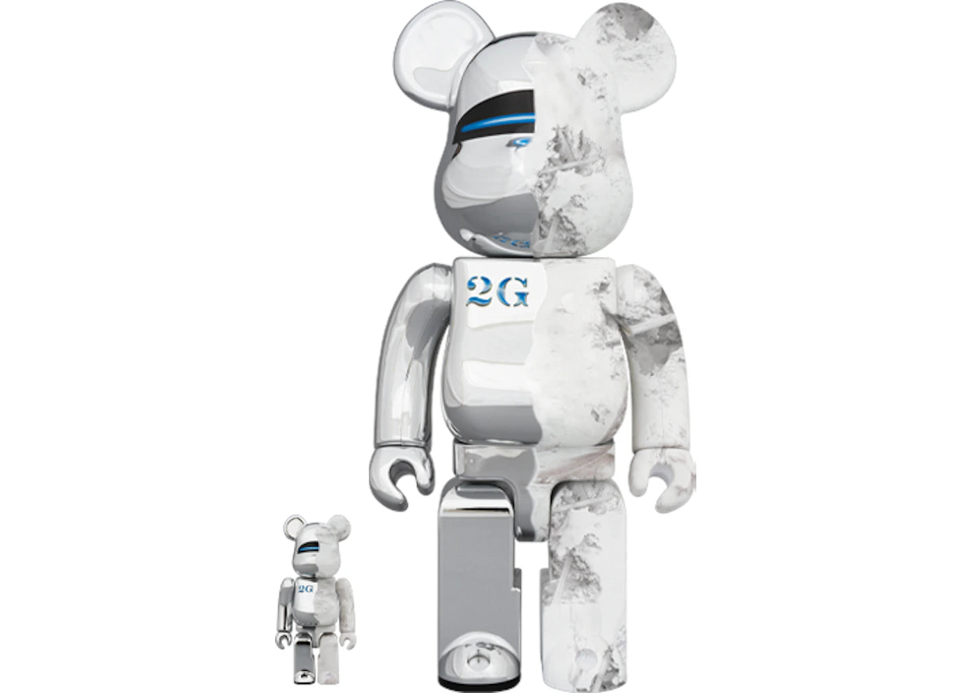 Bearbrick SORAYAMA x Daniel Arsham 100% & 400% Set-Silver