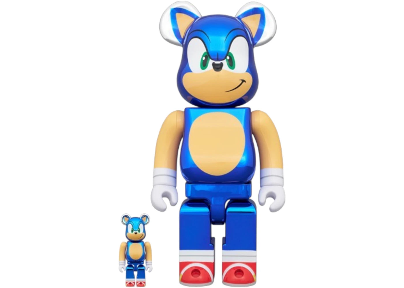 Bearbrick Sonic The Hedgehog 100% &amp; 400% Set Chrome