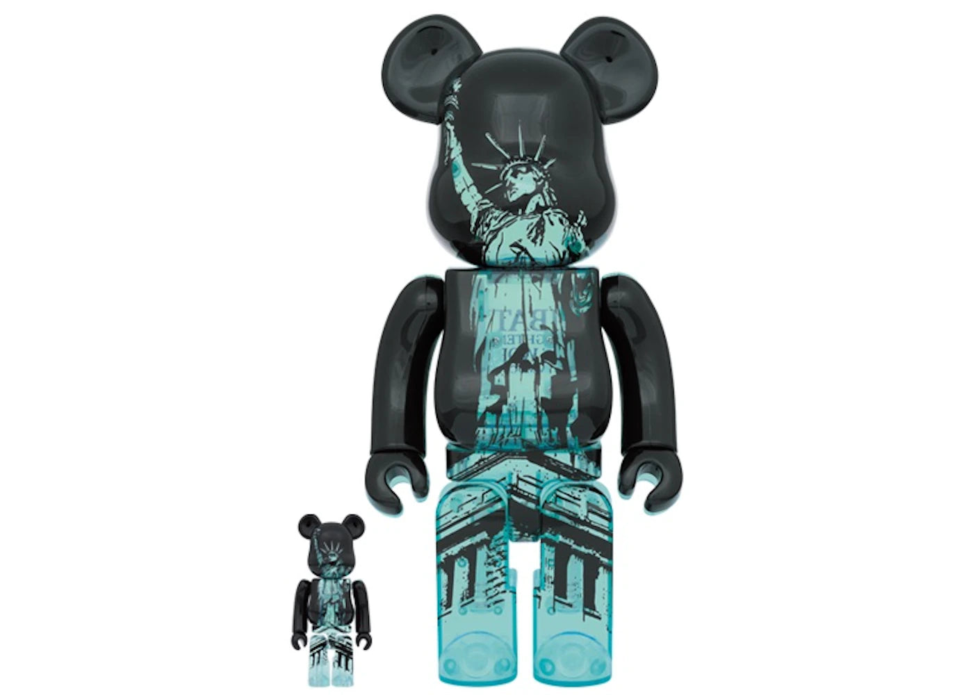 Bearbrick Statue Of Liberty 100% & 400% Set-