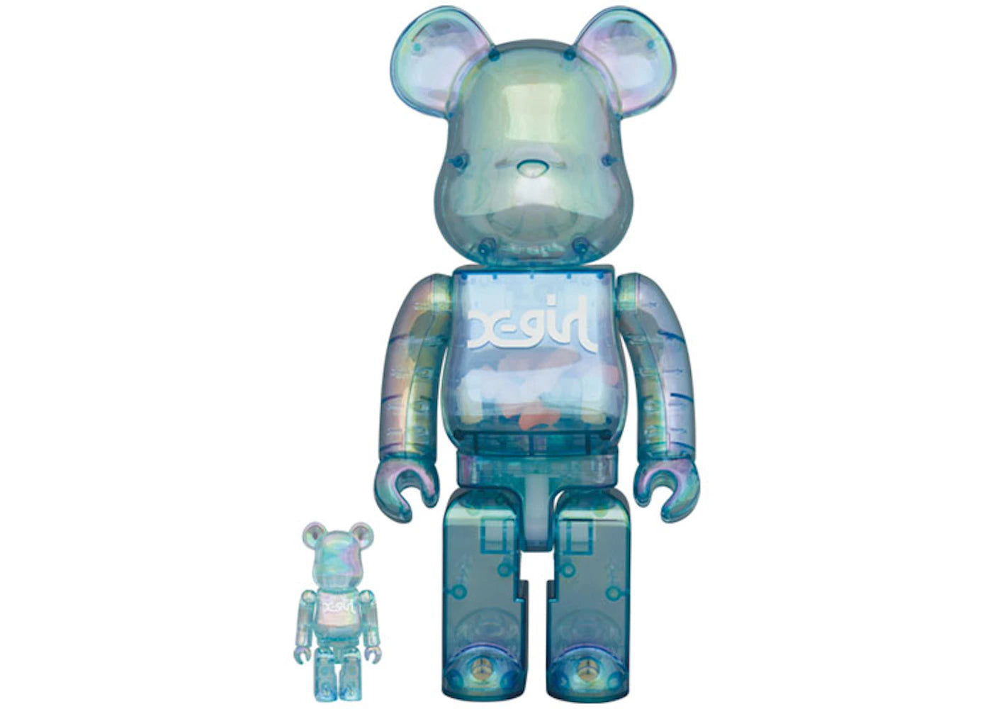 Bearbrick X-girl 2021 Blue 100% & 400% Set-