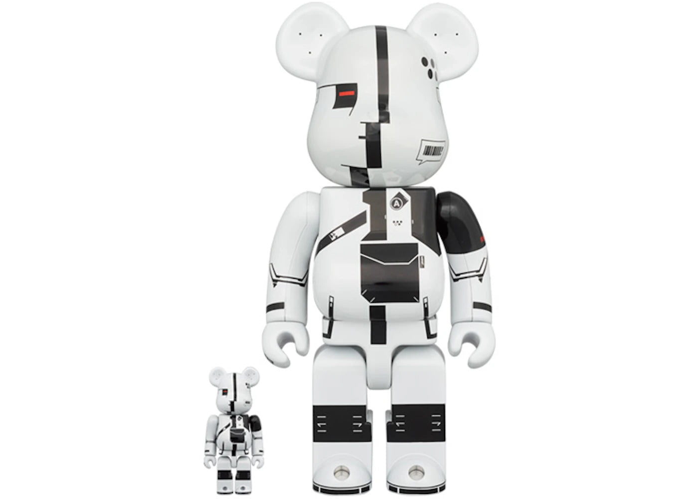 Bearbrick x Acronym 100% & 400% Set-White Chrome