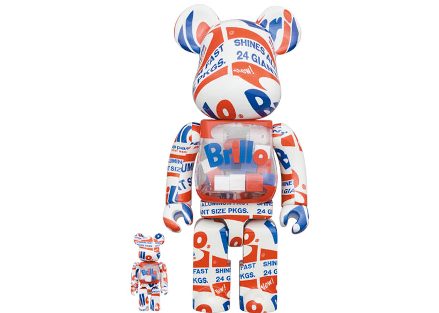 Bearbrick x Andy Warhol Brillo (2022) 100% & 400% Set-