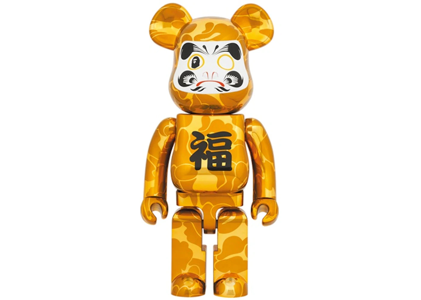 Bearbrick x BAPE Daruma plaqué or 1000%