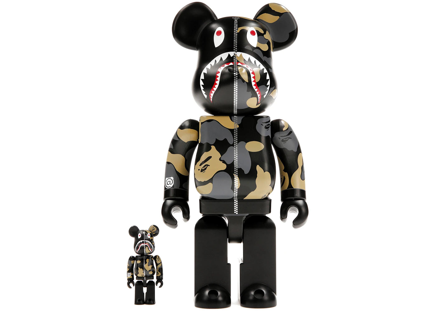Ensemble exclusif Bearbrick x BAPE Madison Avenue Shark Camo 100% et 400%