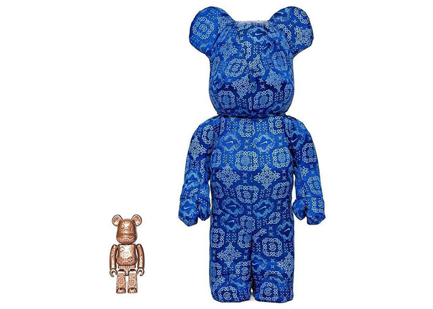 Bearbrick x Clot x Nike 100% & 400% Set-Royale University Blue Silk