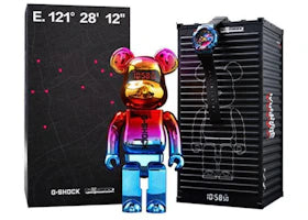 Bearbrick x G-Shock GM-110SN & 400% Figure Rainbow - main view