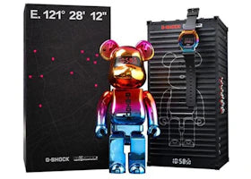Bearbrick x G-Shock GM-5600SN & 400% Figure Rainbow - main view