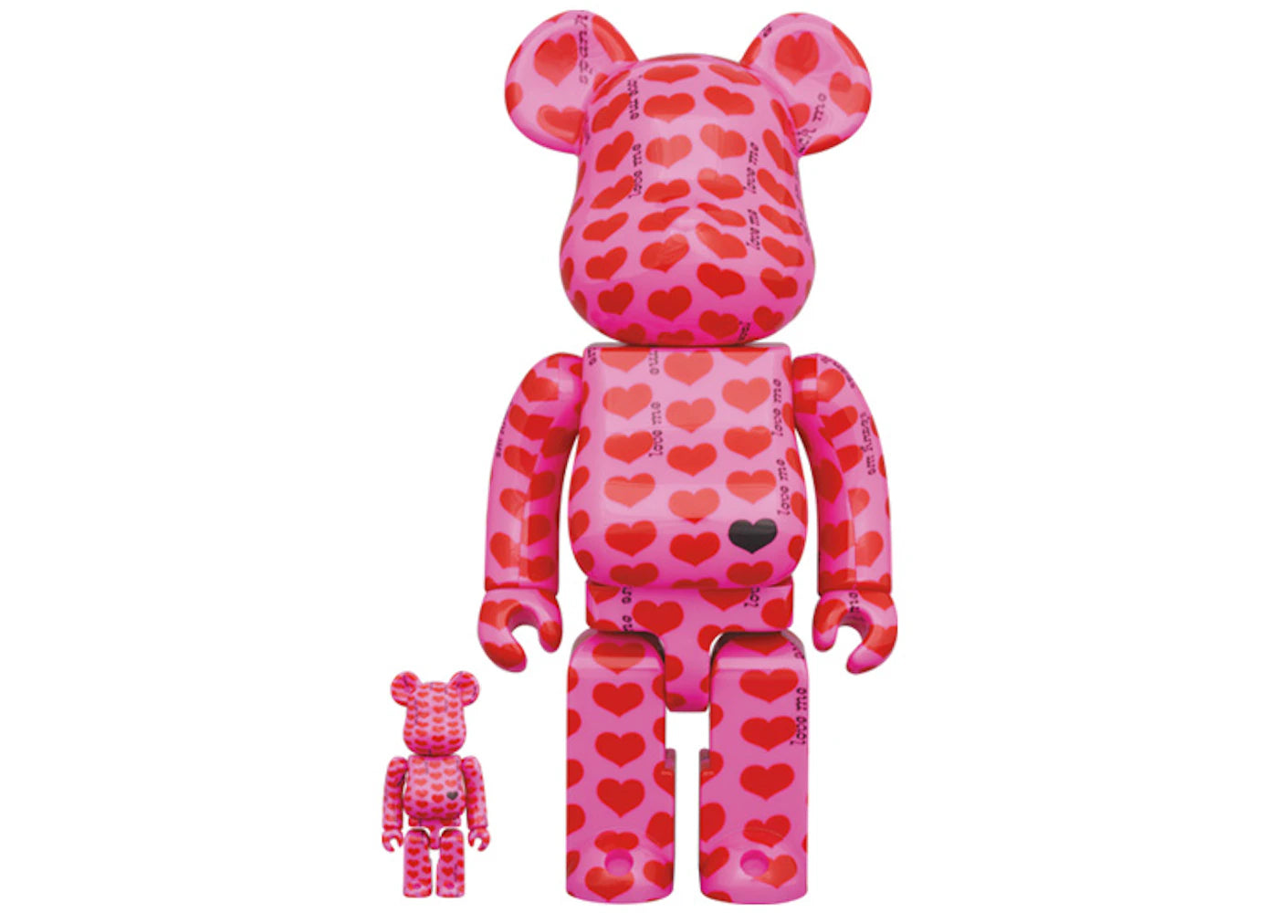 Bearbrick x Hide Pink Heart 100% & 400% Set-