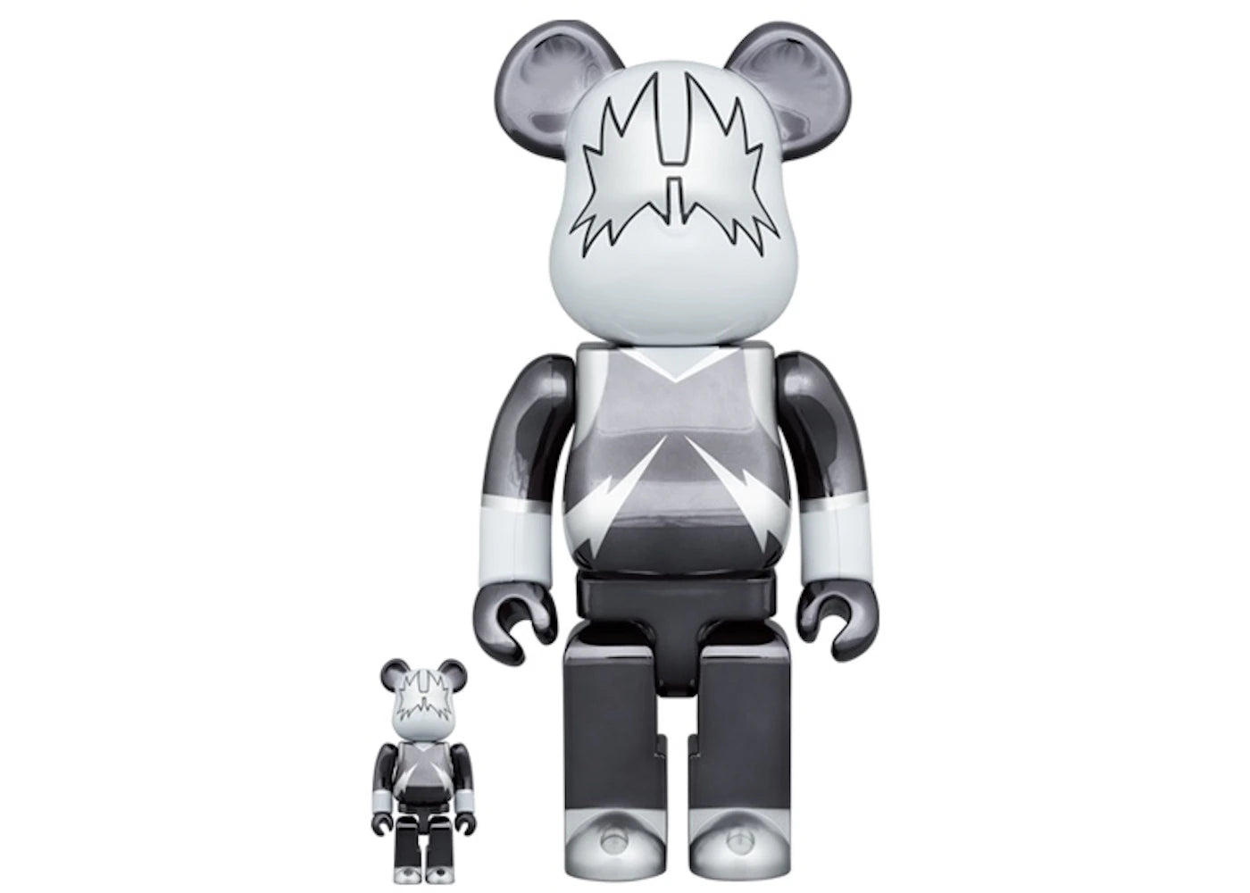 Bearbrick x KISS The Spaceman 100% & 400% Set-Chrome Ver.
