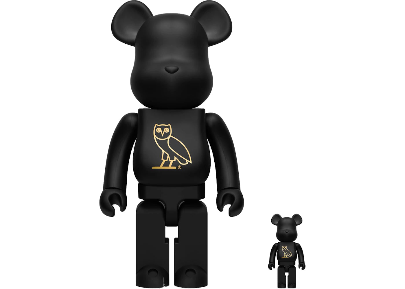 Bearbrick x OVO OG Owl 100% & 400% Collectible Set-Black
