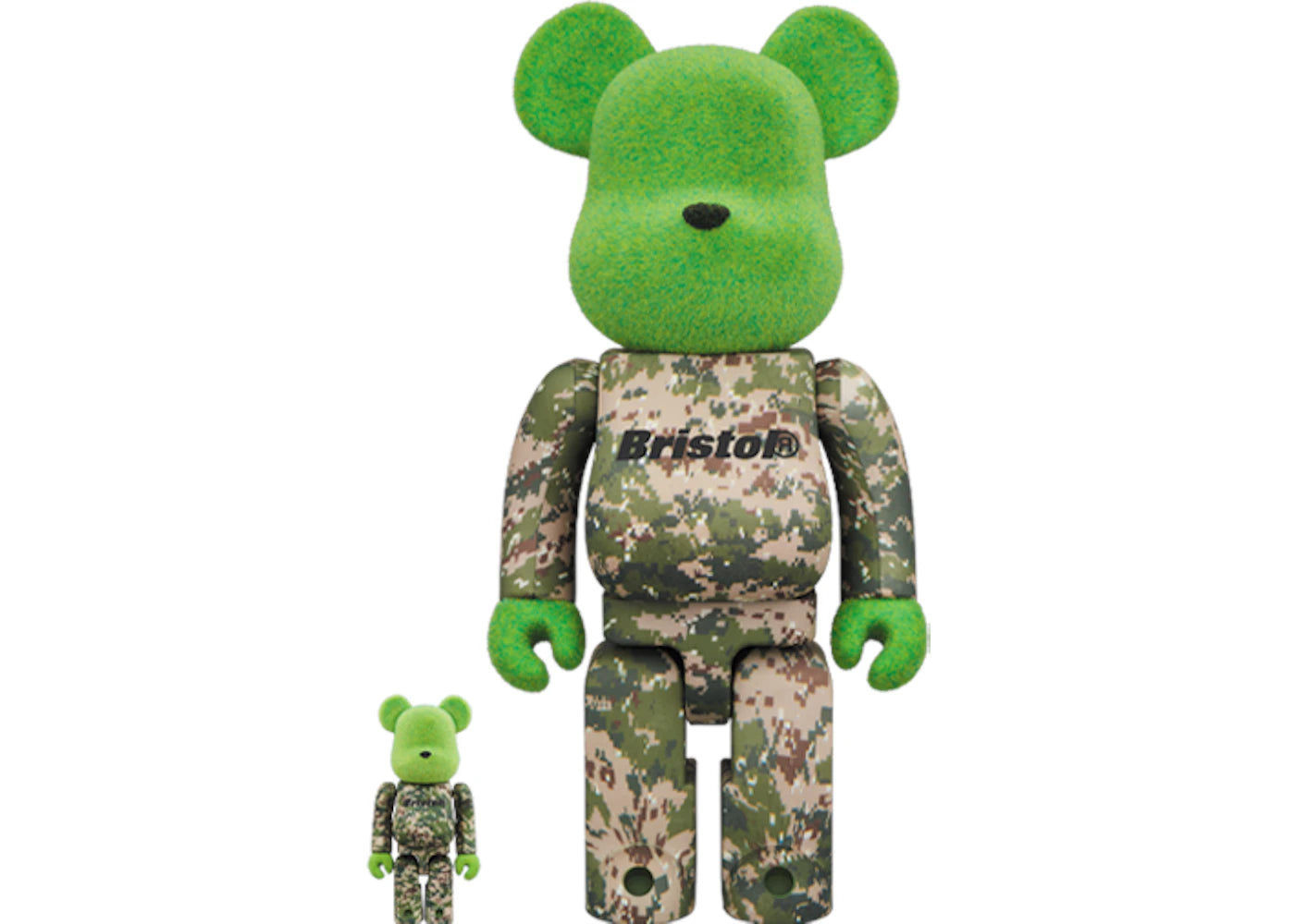 Bearbrick x READYMADE x FCReal Bristol 100% & 400% Set-Green Multicolor
