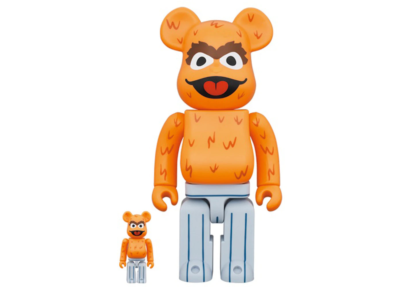 Bearbrick x Sesame Street Oscar the Grouch (The Original Orange Fur Ver.) 100% & 400% Set-