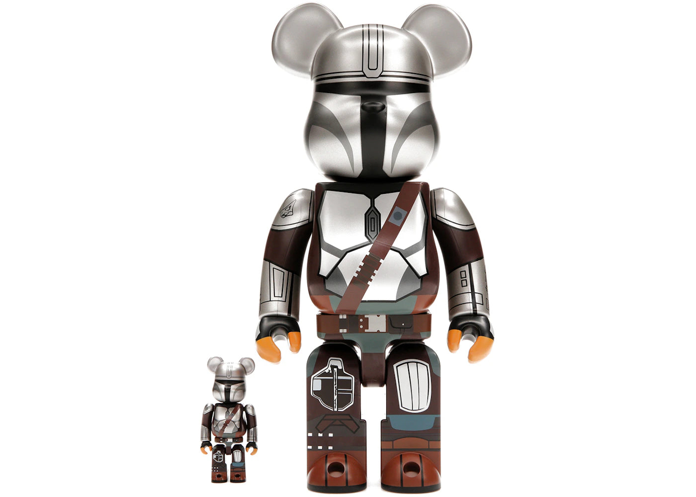 Bearbrick x Star Wars The Mandalorian Beskar Armor 100% & 400% Set-