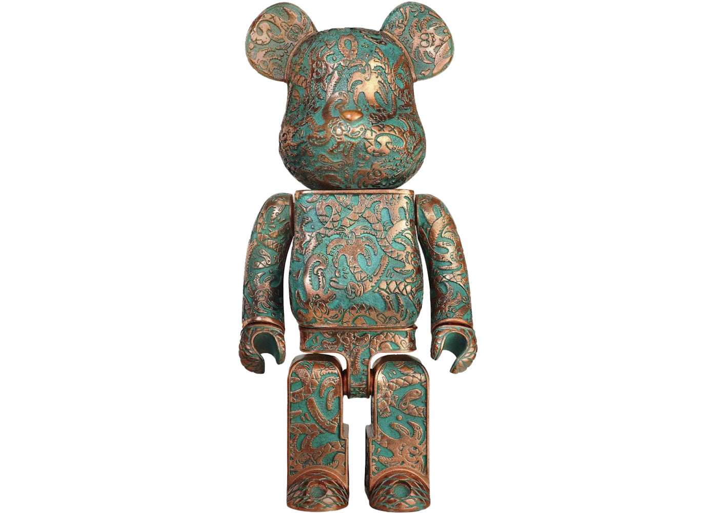 Bearbrick x Steven Harrington x Action City x Royal Selangor Metal 400%-Green Copper Patina