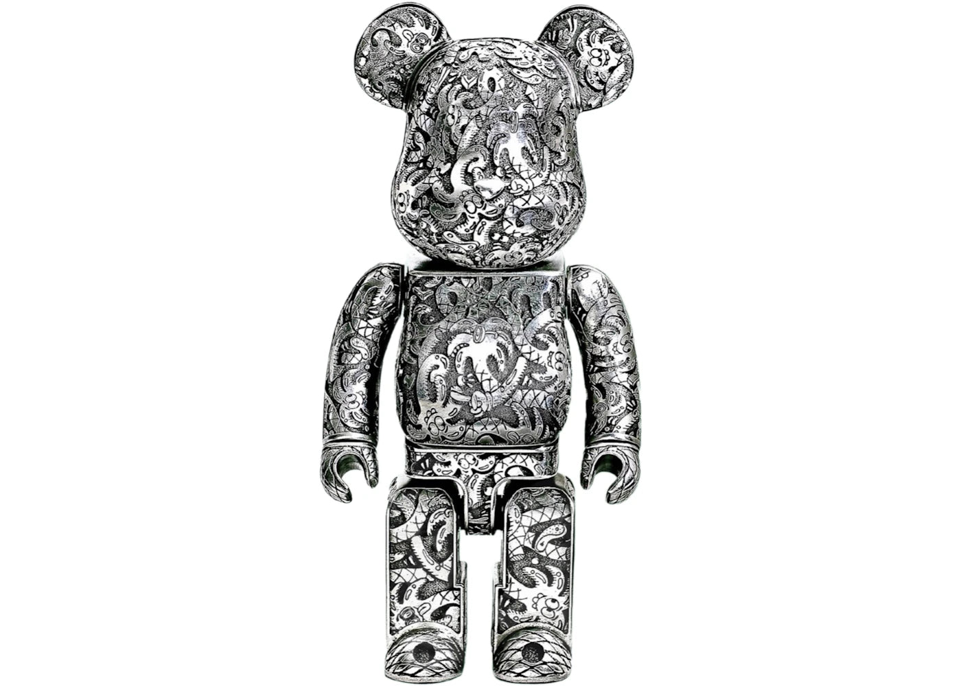 Bearbrick x Steven Harrington x Action City x Royal Selangor Metal 400%-Silver