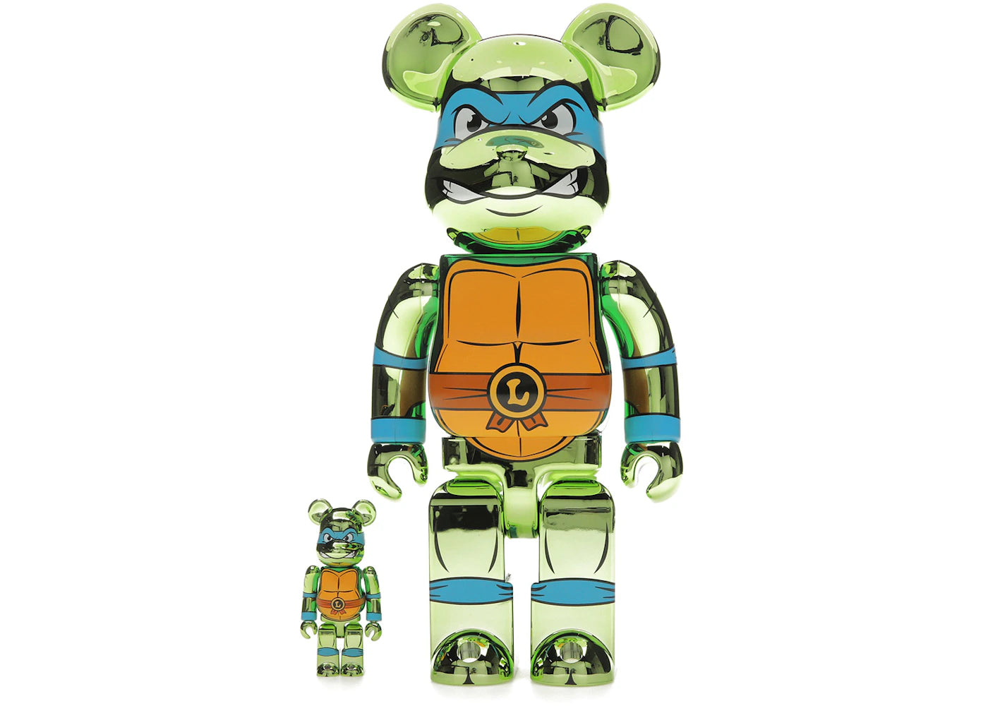 Bearbrick x Teenage Mutant Ninja Turtles Leonardo 100% & 400% Set-Chrome Ver.