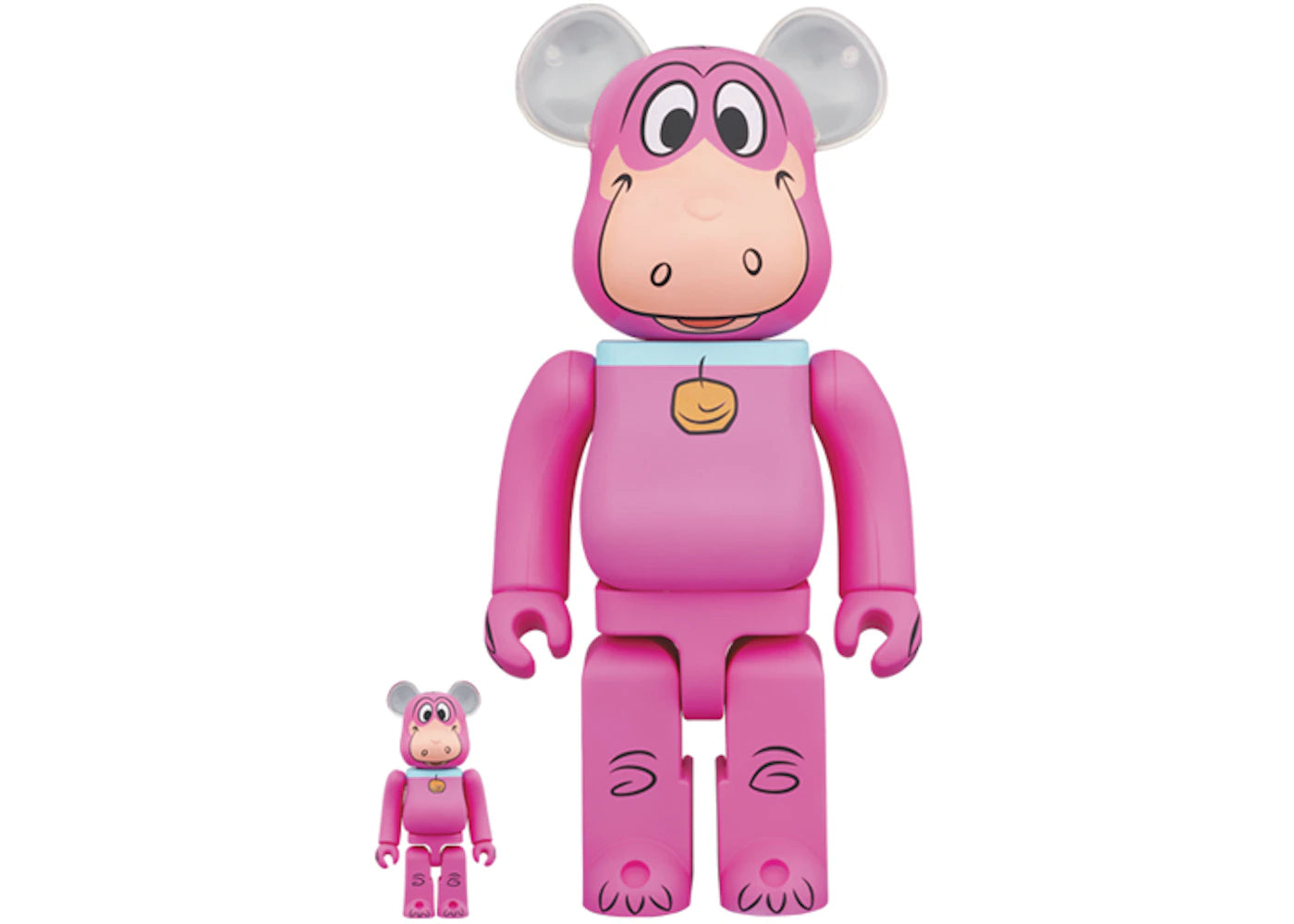 Bearbrick x The Flintstones Dino 100% & 400% Set-Pink