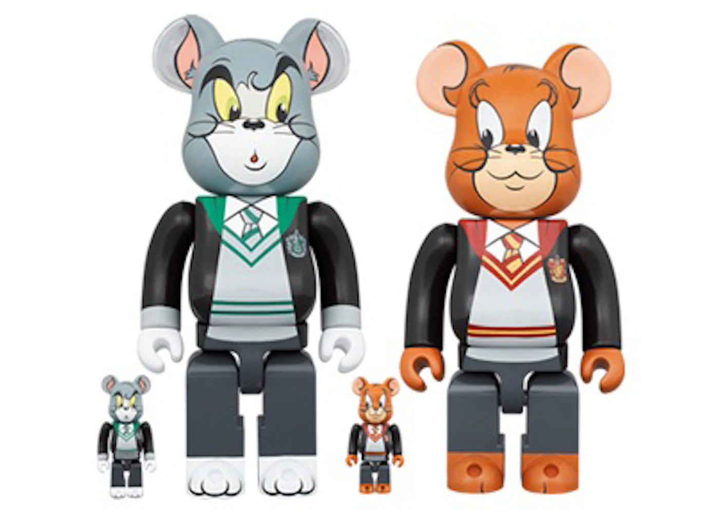 Bearbrick x Tom and Jerry in Hogwarts House Robes 100% & 400% 4-Pc Set-