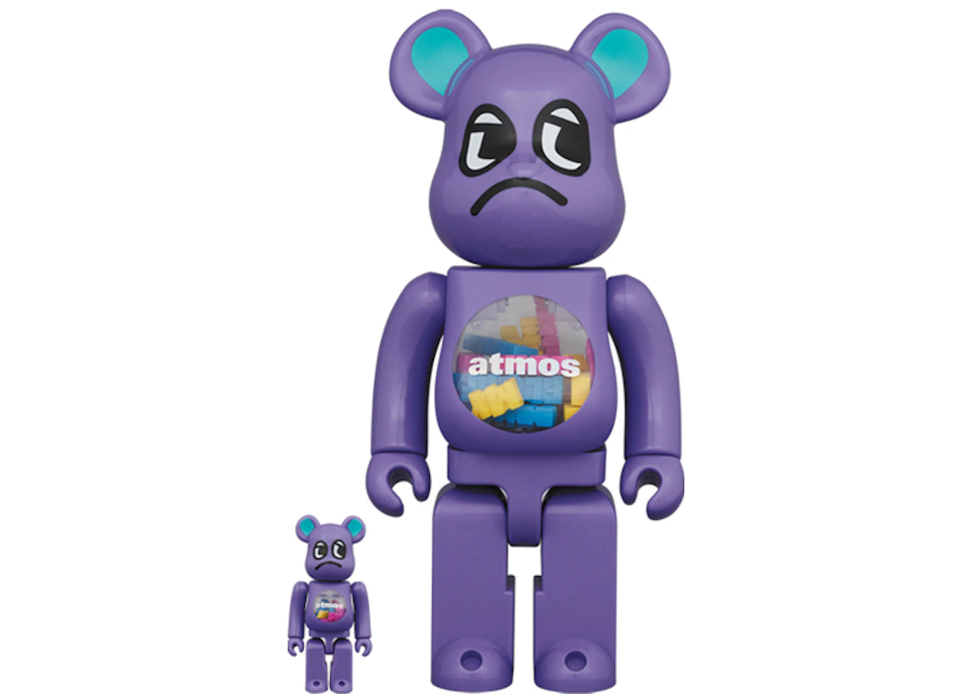 Bearbrick x atmos x Badmood 100% & 400% Set-Purple