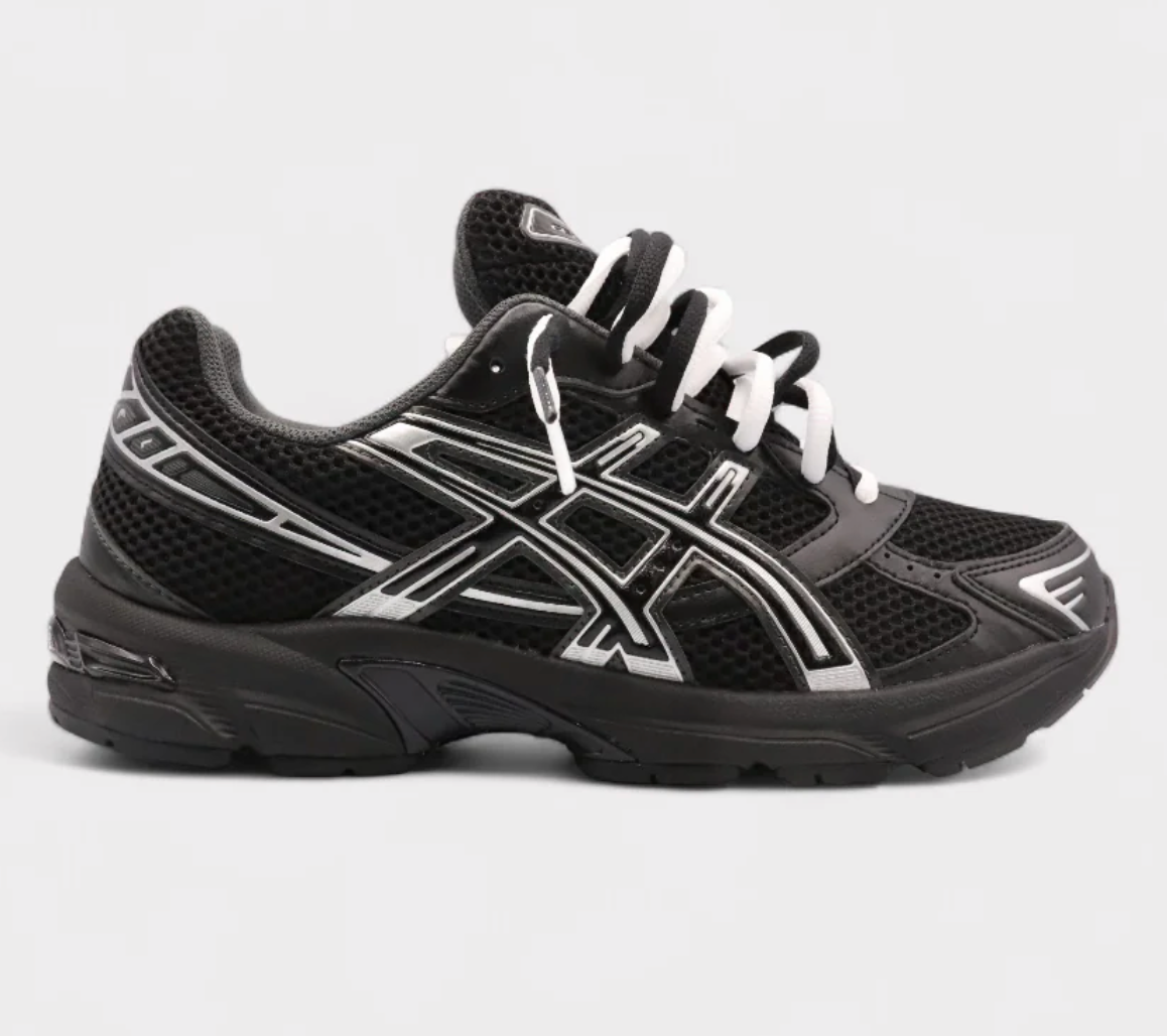 ASICS Gel-1130 Black Pure Silver Double Laces 