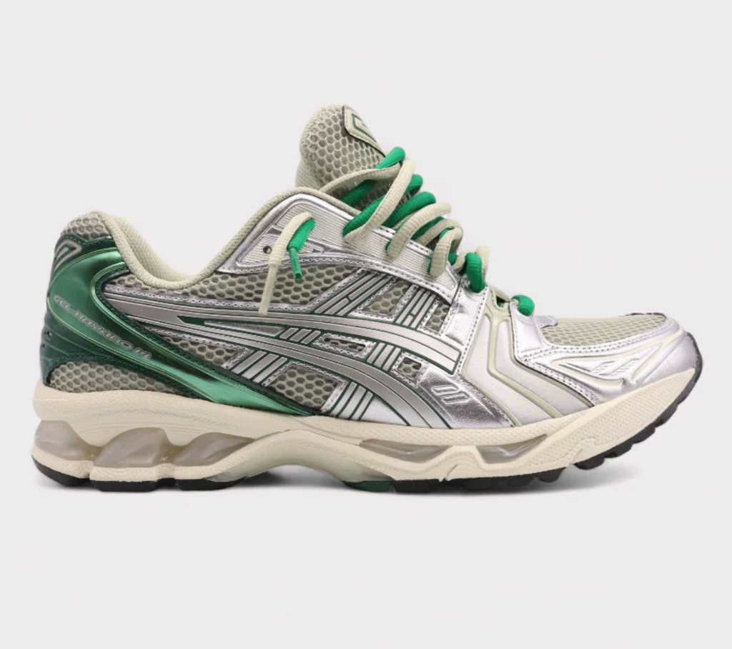 ASICS Gel-Kayano 14 Dried Leaf Green Pure Silver Double Laces 