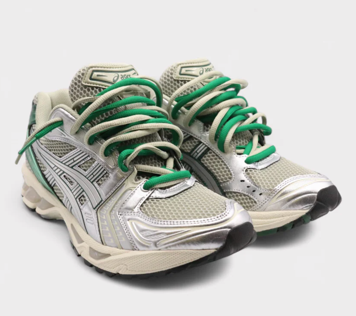 ASICS Gel-Kayano 14 Dried Leaf Green Pure Silver Double Laces 