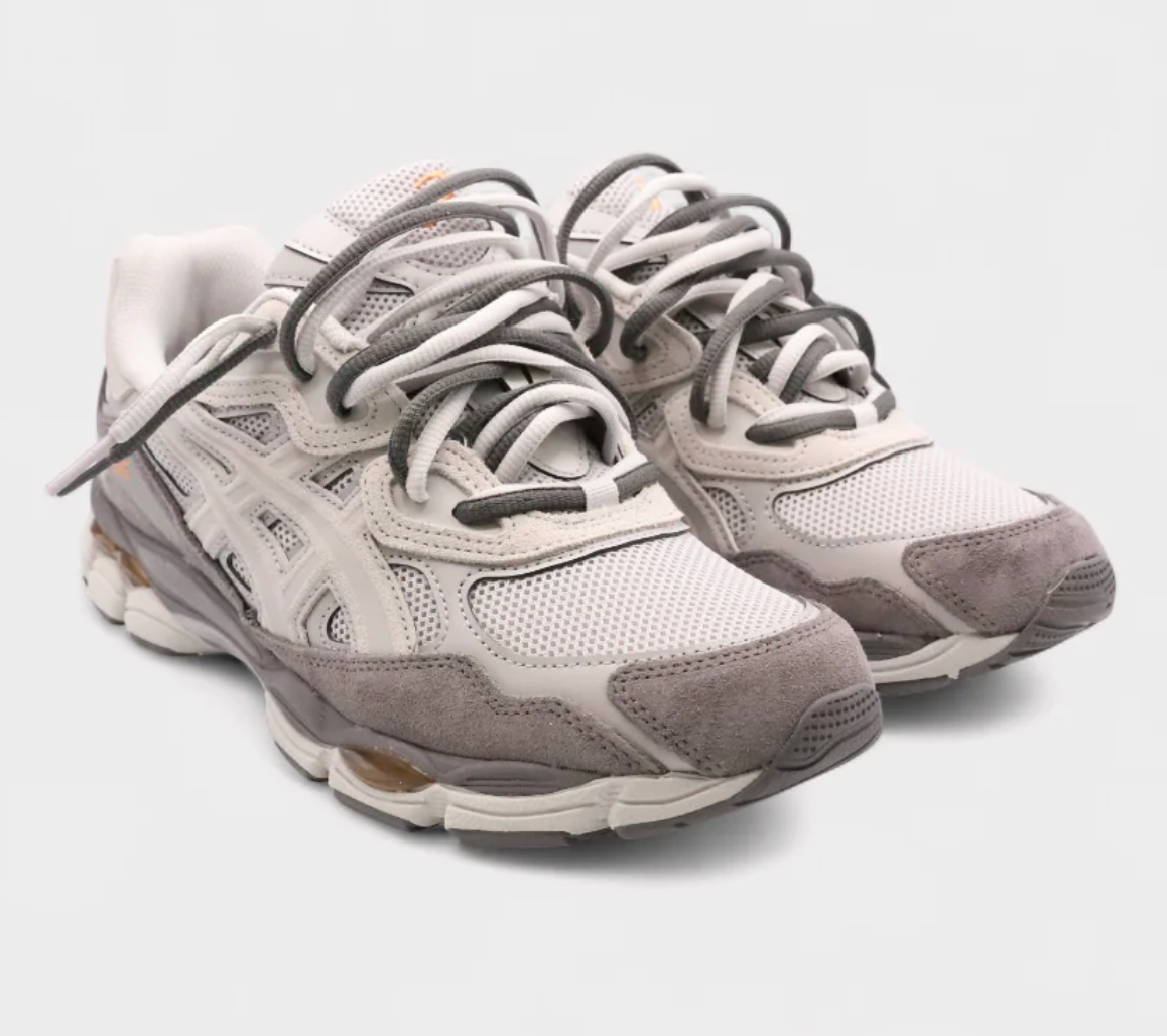 ASICS Gel-NYC Cloud Grey Cement Grey Double Laces